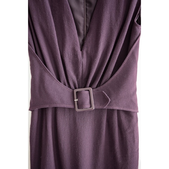 Valentino eggplant wool crepe shift dress - Picture 3 of 4